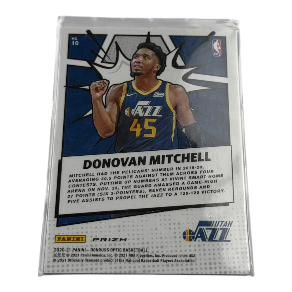 2020-21 Panini Donruss Optic Donovan Mitchell My House Silver Prizm Holo Card 10